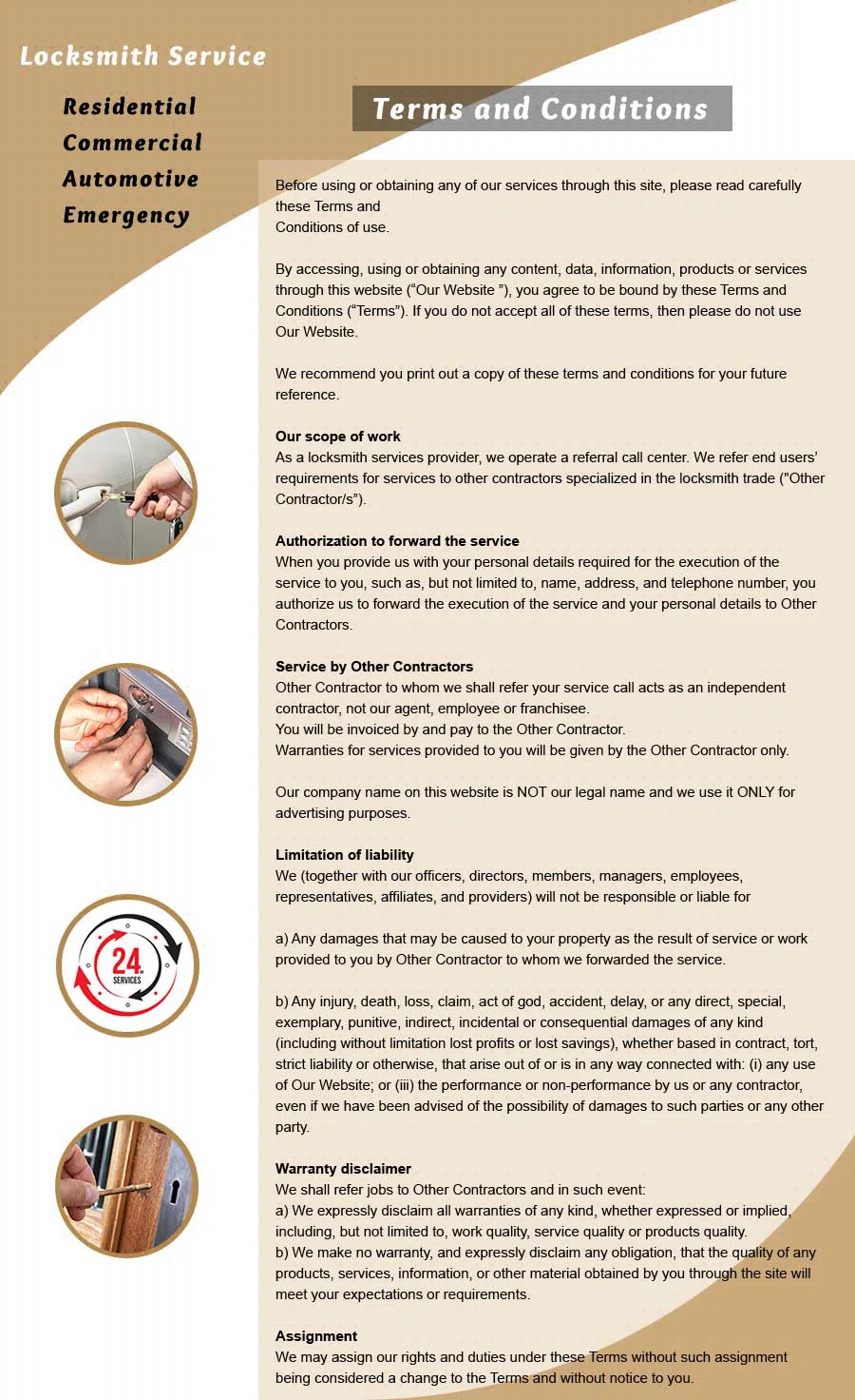 Denver Affordable Locksmith, Denver, CO 303-357-8314 - Terms-and-Condition